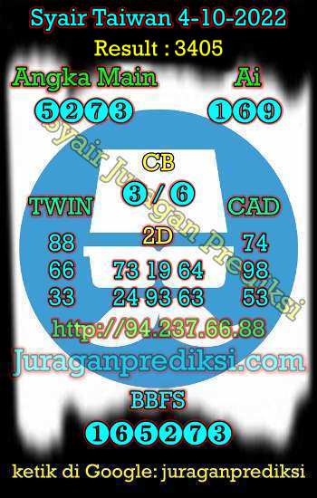 Prediksi Taiwan 4 Oktober 2022 adalah prediksi taiwan dan juga Syair taiwan hari ini Selasa 4 10 2022 yang merupakan angka keluar togel taiwan malam hari ini
